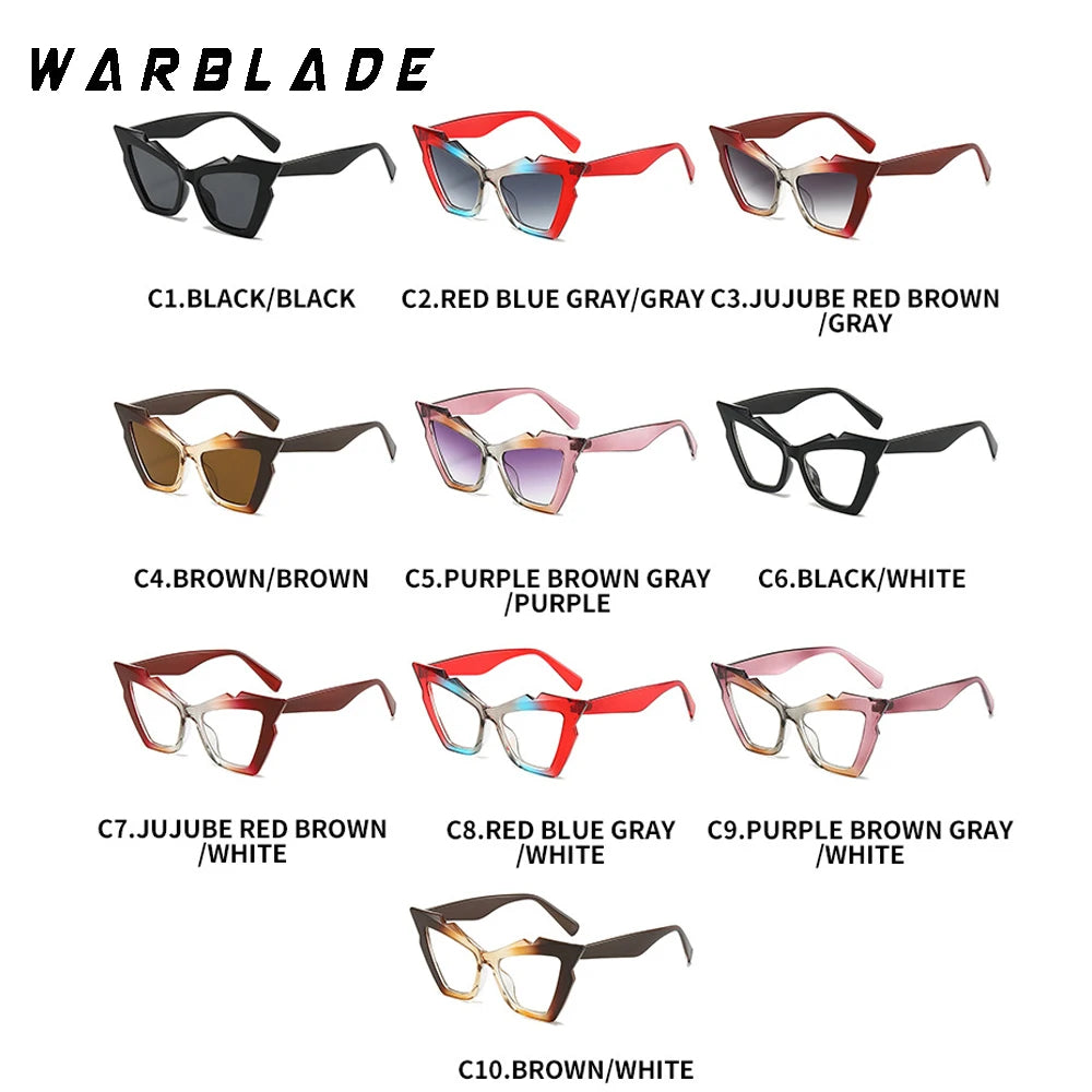 Oversized Cat Eye Sunglasses Women Big Frame New Luxury Brand Fashion Y2K Punk Sun Glasses For Ladies Retro Trendy Eyewear UV400