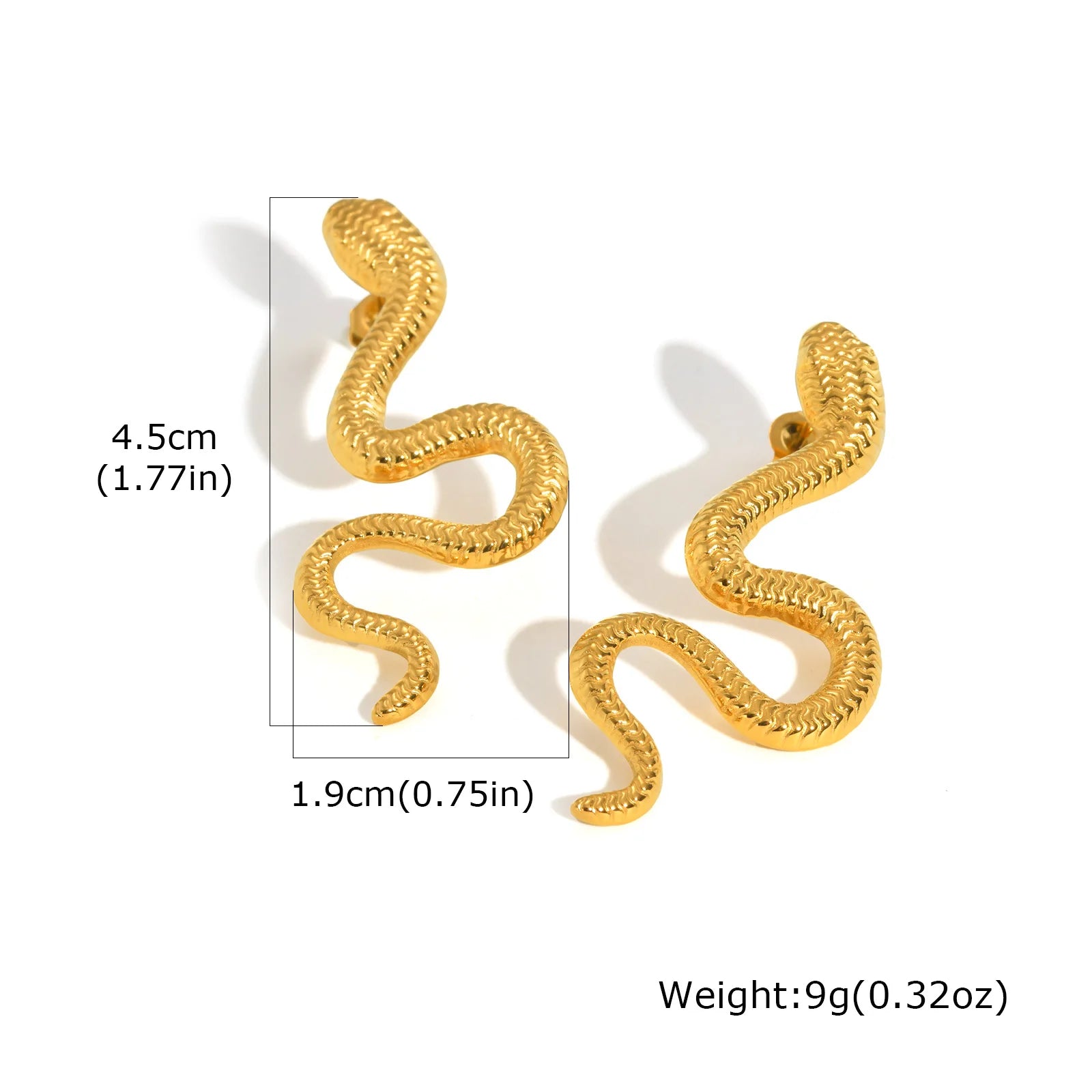 Bracelet Vnox en forme de serpent pour femme, ensemble bracelet et boucles d'oreilles tendance en acier inoxydable, bijou à breloques style gothique exagéré