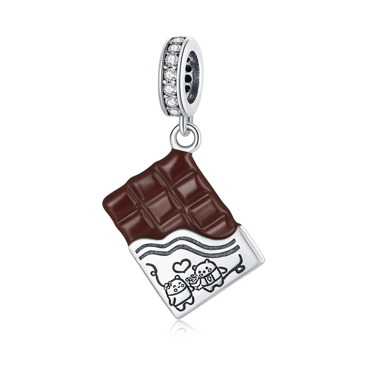 Bamoer 925 Sterling Silver Coffee Cup Clasp Pendant Sweet Dessert Beads Clips for Women Teen Bracelet Daily Jewelry Accessories