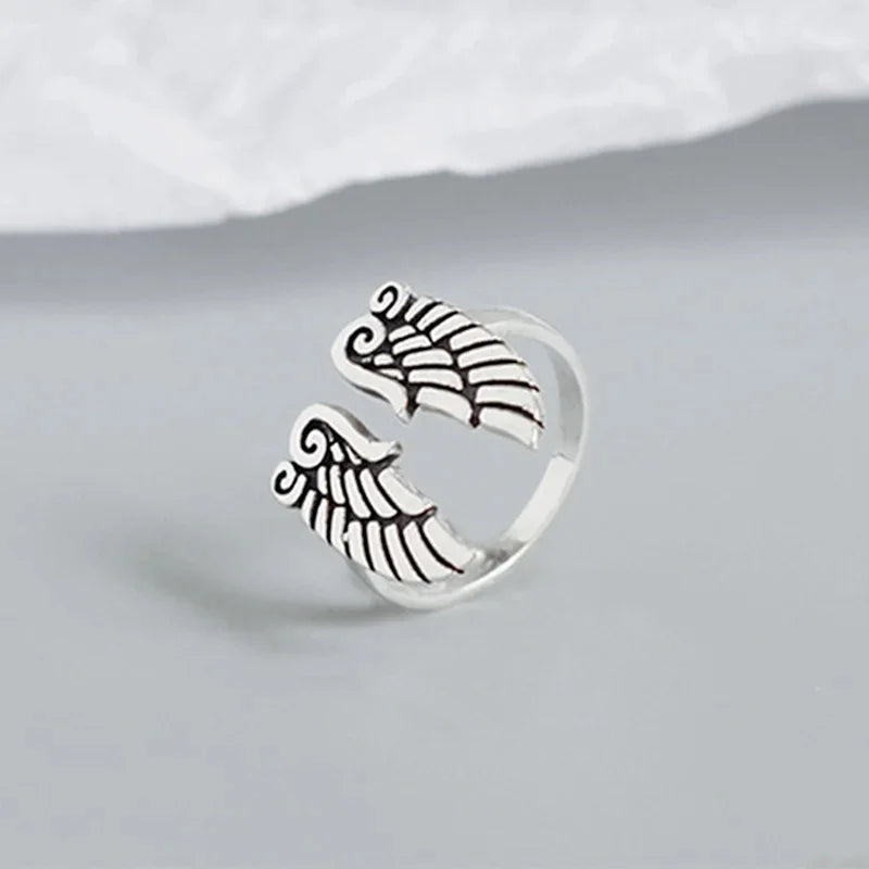 Retro Angel Demon Wings Ring Series For Men Women Punk Gothic Open Ring Creative Unisex Alloy Jewelry Accessories Gift For Lover