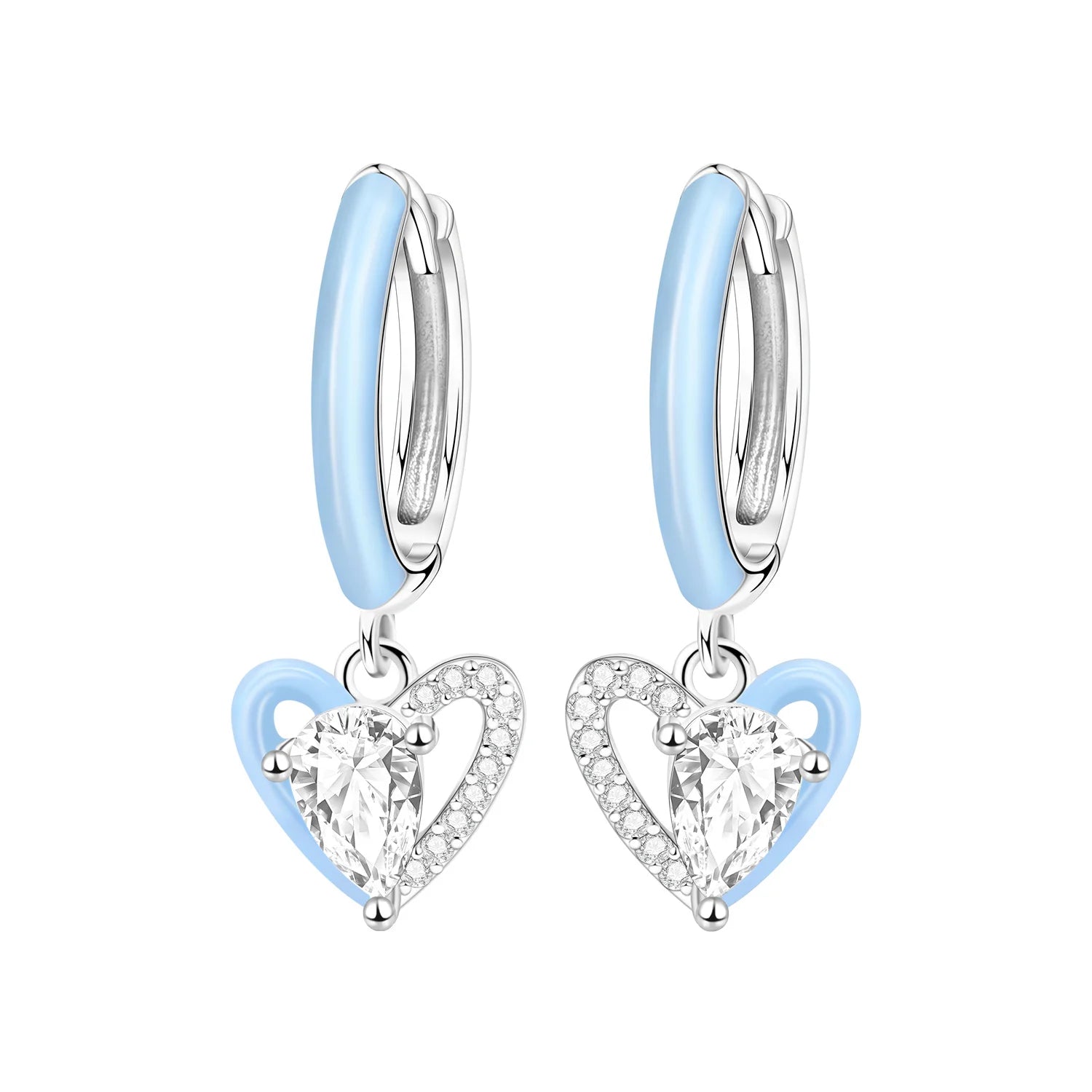 PANPOKI 925 Sterling Silver Sparkling Blue Snowflake Earrings Series Drop Earrings For Women Party Gifts Trendy Jewelry