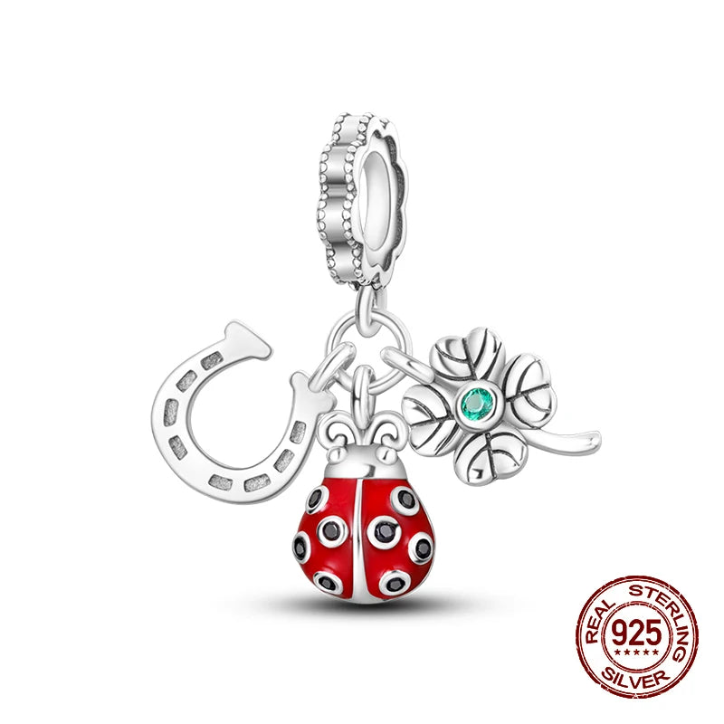 100% 925 Sterling Silver Dragonfly Butterfly Luminous Insect Charms Beads Fit 3mm 925 Original Bracelets DIY Party Jewelry