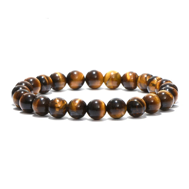 Artifact Meditation Healing Bracelet Men 4mm/6mm/8mm/10mm Tiger Eyes Obsidian Stone Beaded Braslet Father Day Gift Yoga Braclet