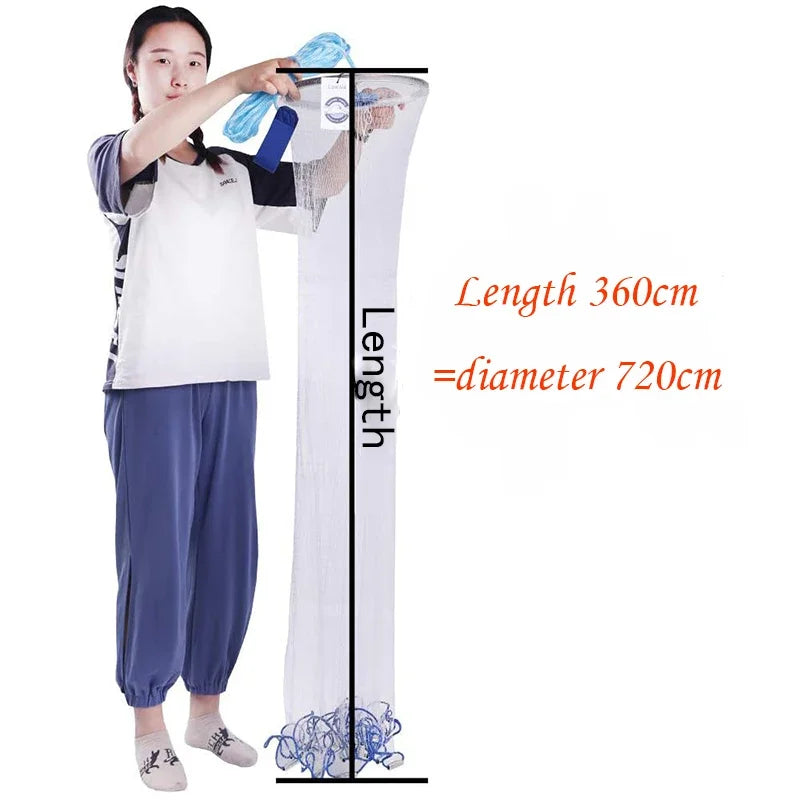 Lawaia Hand Cast Fishing Net Aluminum Ring Monofilament Landing Throw network Iron Pendant American Style Fishing Equipment - Madeinsea©