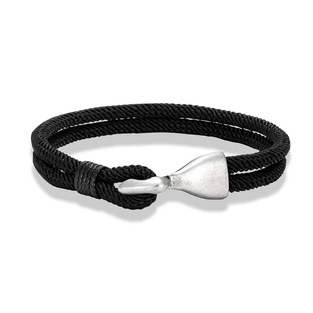 MKENDN Retro Men Anchor Hook Double Strand Rope Bracelet Wristband Fashion Nautical Rope Bracelets For Women Handmade Gifts