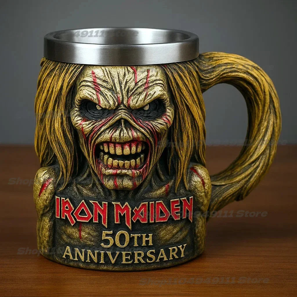 Iron Maiden 50th Anniversary Iron Maiden Coffee Cup Stainless Steel Mark Cup Decoration