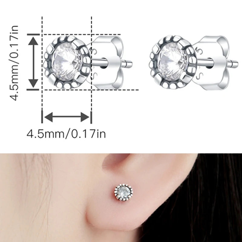 Earrings 925 Sterling Silver Stud Earrings Unicorn Star Zircon Stud Hoop Earrings For Women Girls Lovely Fashion Jewelry Gift