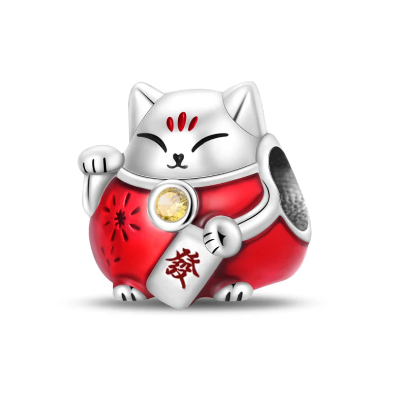 Hot Sale Charms Beads 925 Sterling Silver Pink Perfume Bottle Letter Luminous Firefly Tarot Card Beads Fit DIY Bracelets Jewelry - Madeinsea©