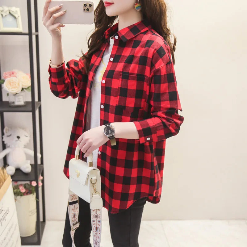 Casual Women's Plaid Shirt - Madeinsea©