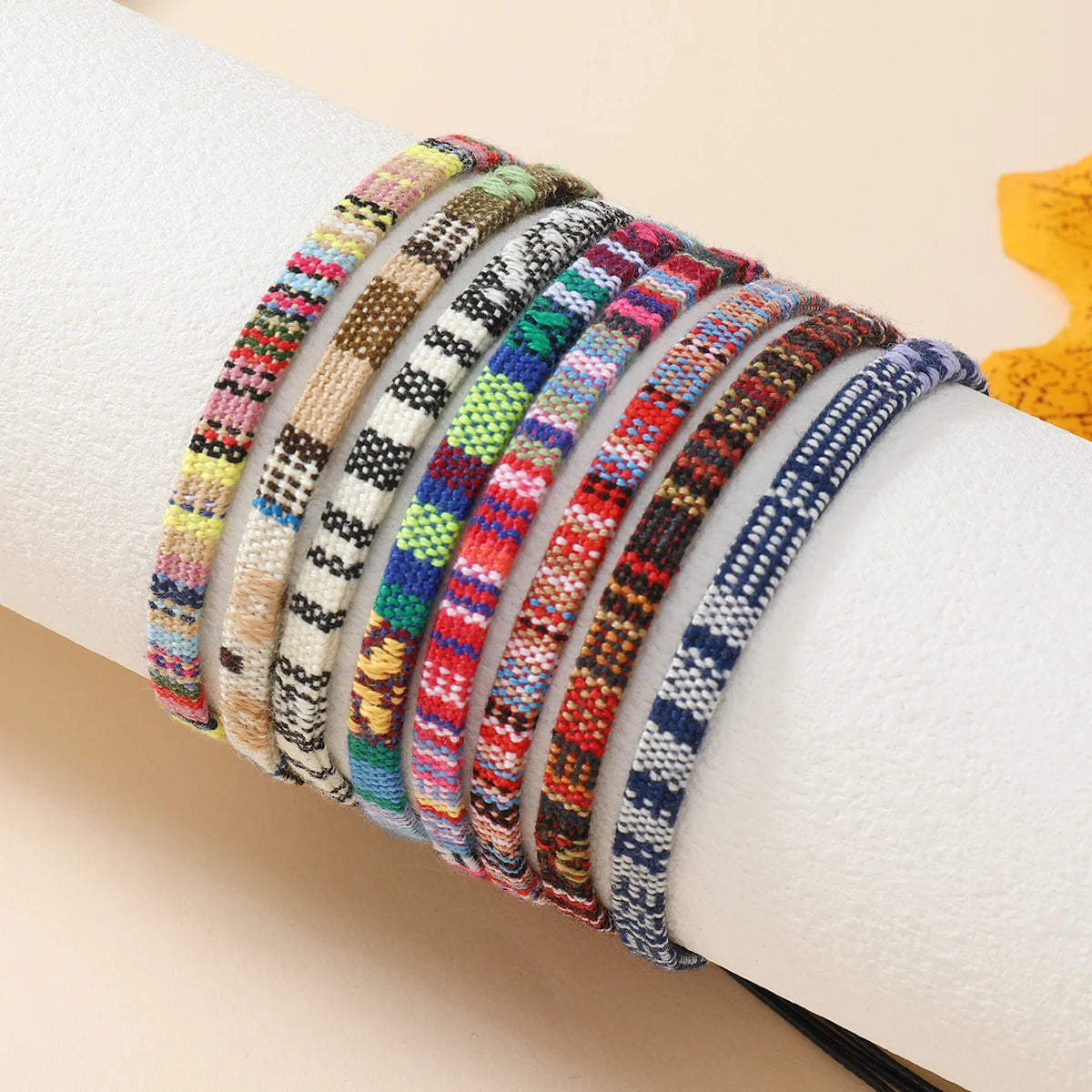 8pcs Bohemian Style Weaving Foot Rope Set, Random Color Cloth Art Friendship Surfing Foot Rope Female