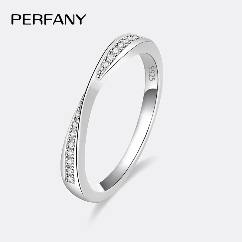 PERFANY S925 Pure Silver Moissanite Ring for Women Men Couple Ring Fashion Wedding Jewelry Valentine's Day Gift - Madeinsea©