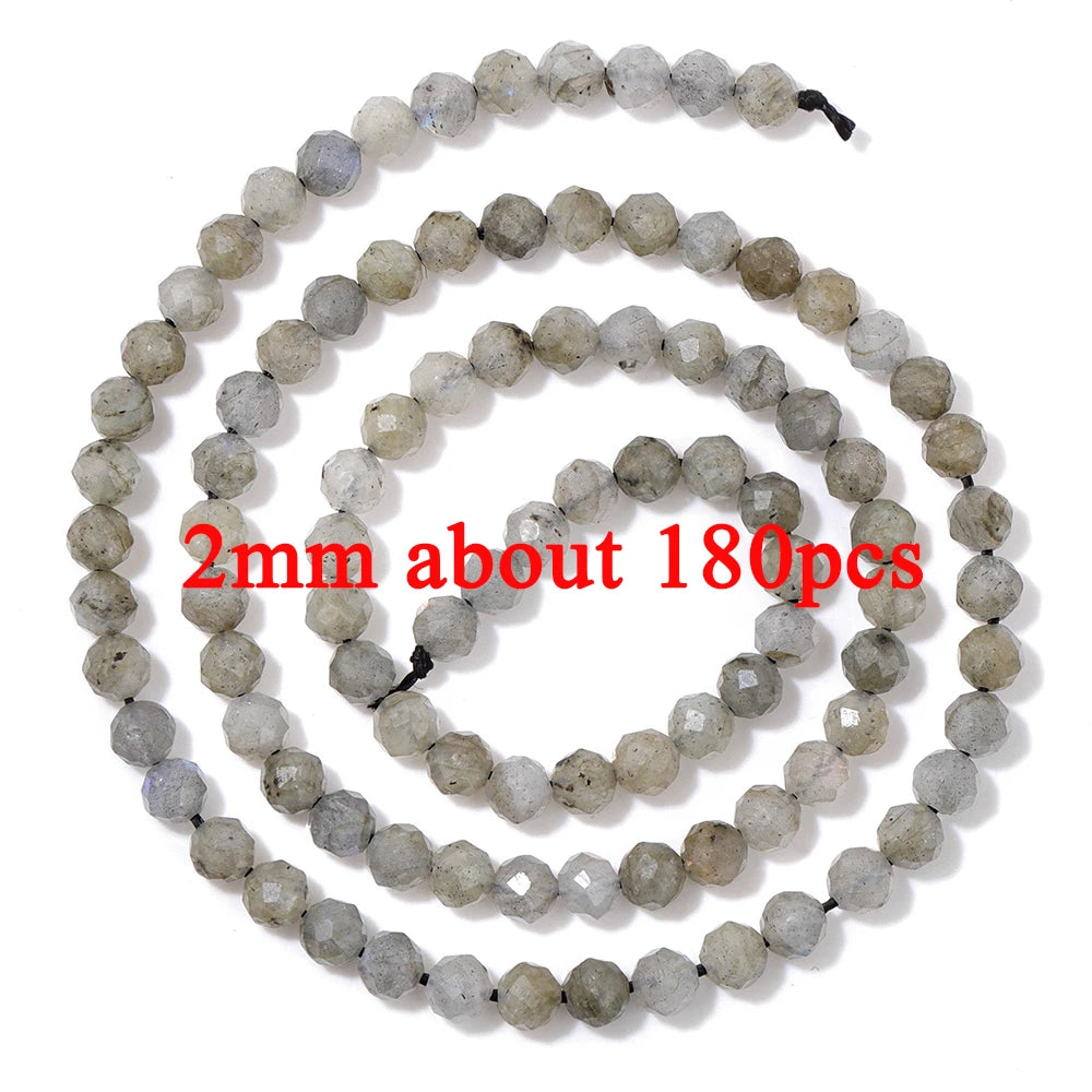 Natural Dark Labradorite Stone Bead Black Spectrolite Faceted Round Leaf Square Loose Spacer Beads For Jewelry Making Handmade