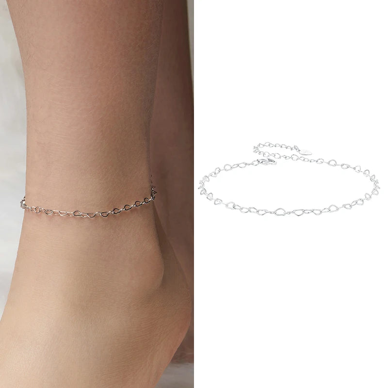 WOSTU 925 Sterling Silver Turtle Starfish Anklet Foot Jewelry for Women Pearl Zircon  Summer Beach Anklets Holiday Jewelry Gift