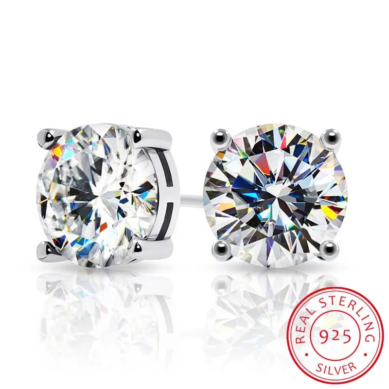 0.3-2CT Moissanite Stud Earrings For Women Girl 925 Certified Silver Earring Exquisite Wedding Jewelry Piercing Pendientes