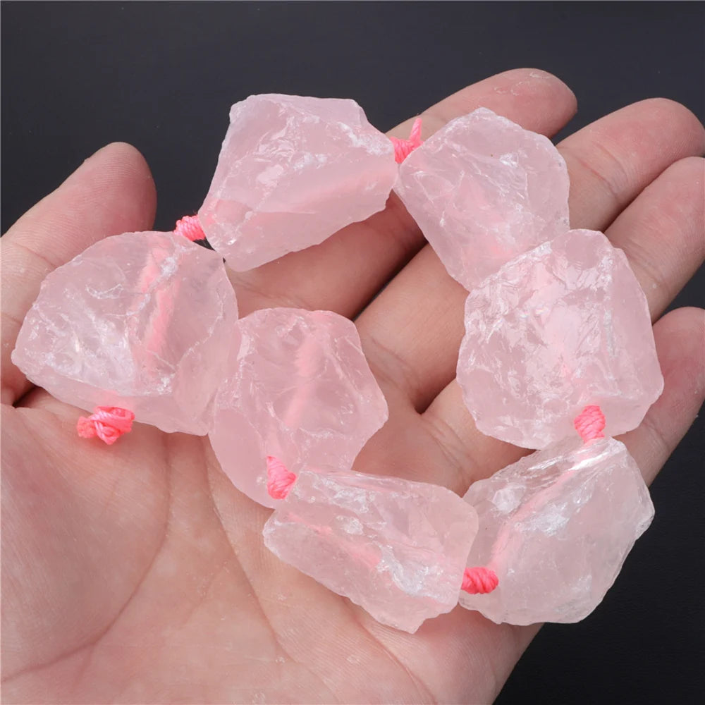 45 Style Natural Rose Quartz Bead Round Tube Crystal Loose Beads For Jewelry Making Handmade Diy Bracelet Necklace Accessories