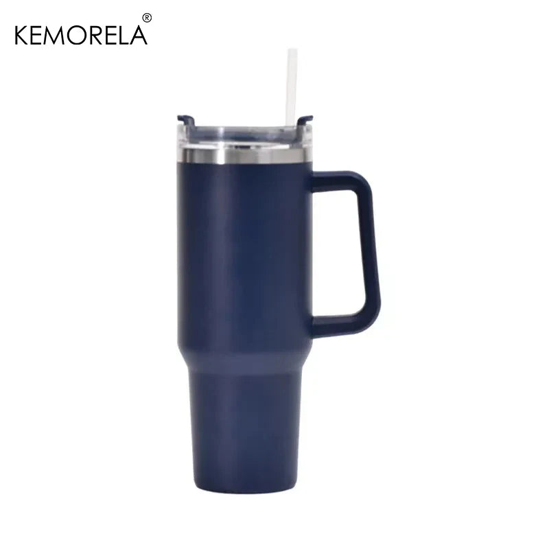 1200ML 304 Stainless Steel Insulated Water Bottle Hot Coffee Car Cup Hot And Cold Mug Thermos Bottle With Handle Straw Sports Av - Madeinsea©