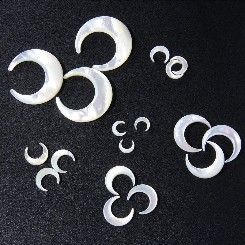8-30mm Natural Mother of Pearl Bead Moon Shape Loose Shell Beads For Jewelry Making Women Necklace Earrings AccessorIes Supplies