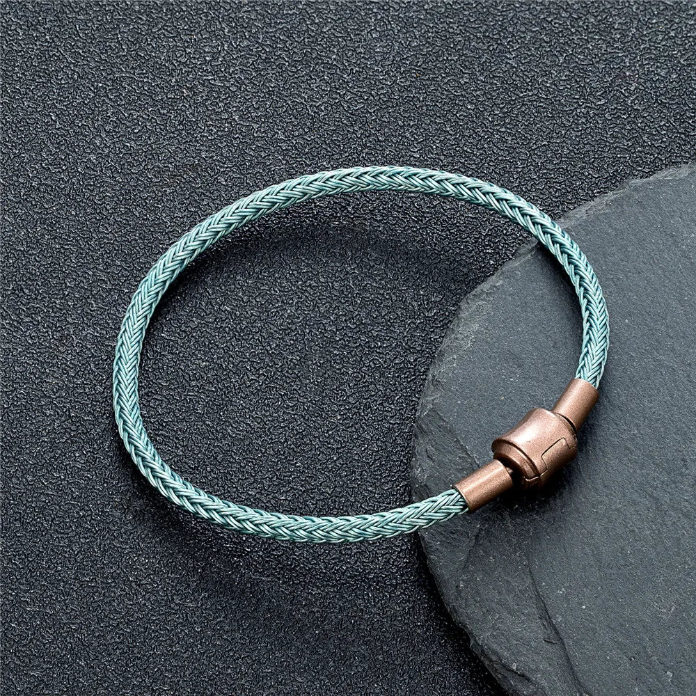 MKENDN DIY Simple Style Men Women Jewelry Non-fading Steel Wire Rope Bracelet Classic Cuff Charm Bracelet for Male Female Gifts