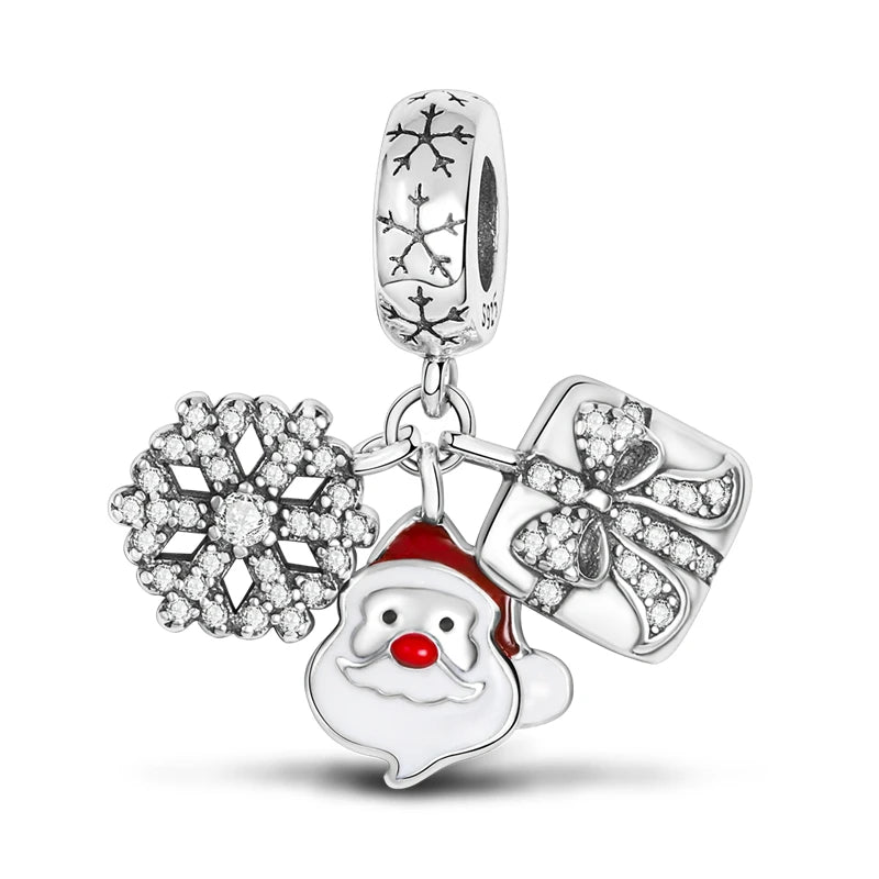 New 925 Sterling Silver Charms Beads Snowman Christmas Halloween Charm Pendent Fit Original Charm Bracelet Women Jewelry Gift - Madeinsea©