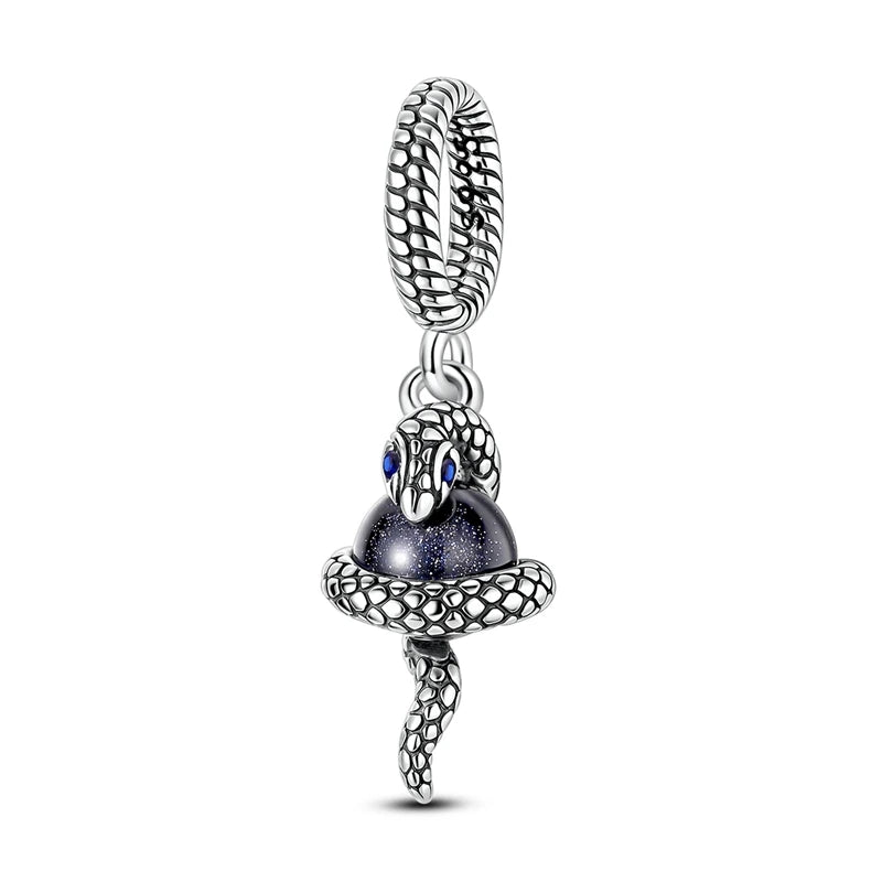 Classic 925 Sterling Silver Crown Skull Beads & Rose Pistol Dangle Charm Fits Bracelet Exquisite Necklace Jewelry Gifts