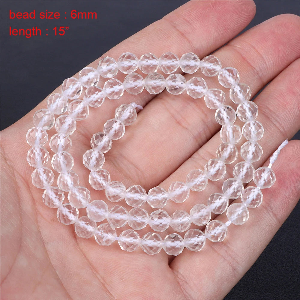 Wholesale Natural Stone Clear Quartz Crystals Beads Faceted Smooth Irregular Loose Bead For Jewelry Making Charm Accessories DIY