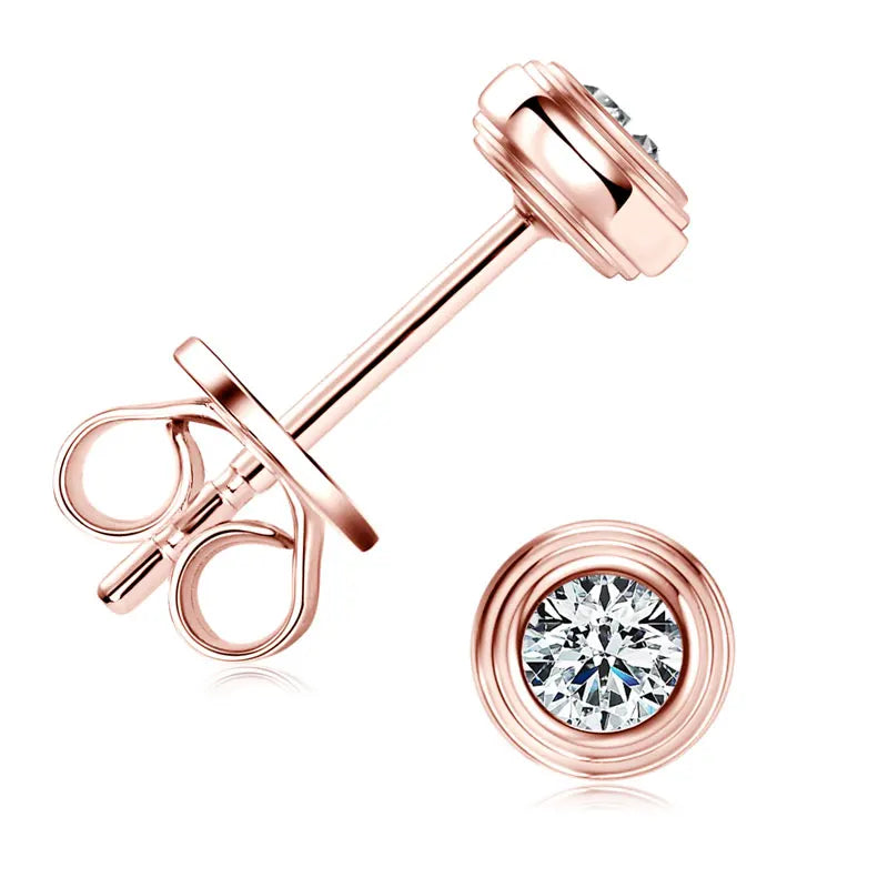 Round 3mm D Color Moissanite Stud Earring 925 Sterling Silver Small Earrings for Women Piercing Pendientes Minimalist Jewelry