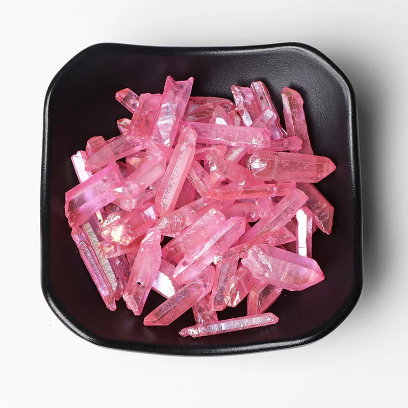 Natural Quartz Stick Beads Top Drilled Gradient Color Raw Loose Point Bead For Jewelry Making DIY Necklace Earrings Accessories