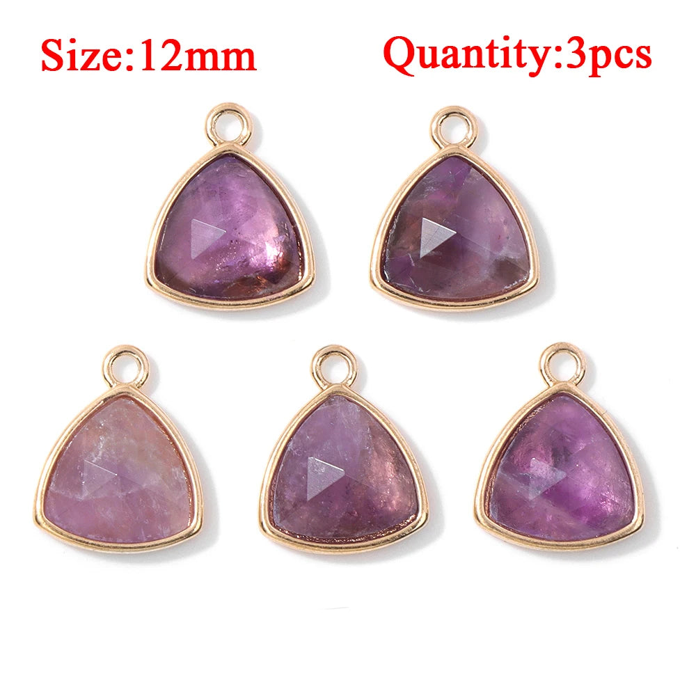 Wholesale Natural Amethyst Pendant Connector Reiki Hexagon Sun Bag Sun Stone Charm For Handmade Women Necklace Bracelet Jewelry