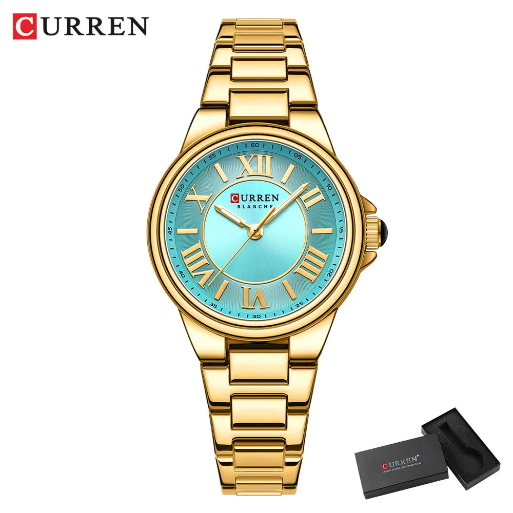 CURREN Romantic Charm Women's Wristwatches Fashion Design Thin Quartz Watch with Luminous Hands Stainless Steel Bracelet - Madeinsea©