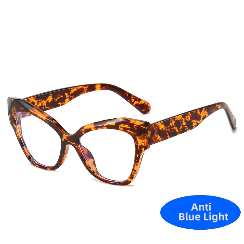 Markendesigner Cat Eye Brillengestelle für Frauen Mode Luxus Anti Blaulicht Computer Brillen Damen Optische Brillen