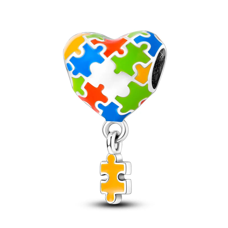 Romantic 925 Silver Couple Colourful Heart Shaped Hot Balloon Charms Beads Fit 3mm 925 Original Bracelets DIY Jewelry Gifts