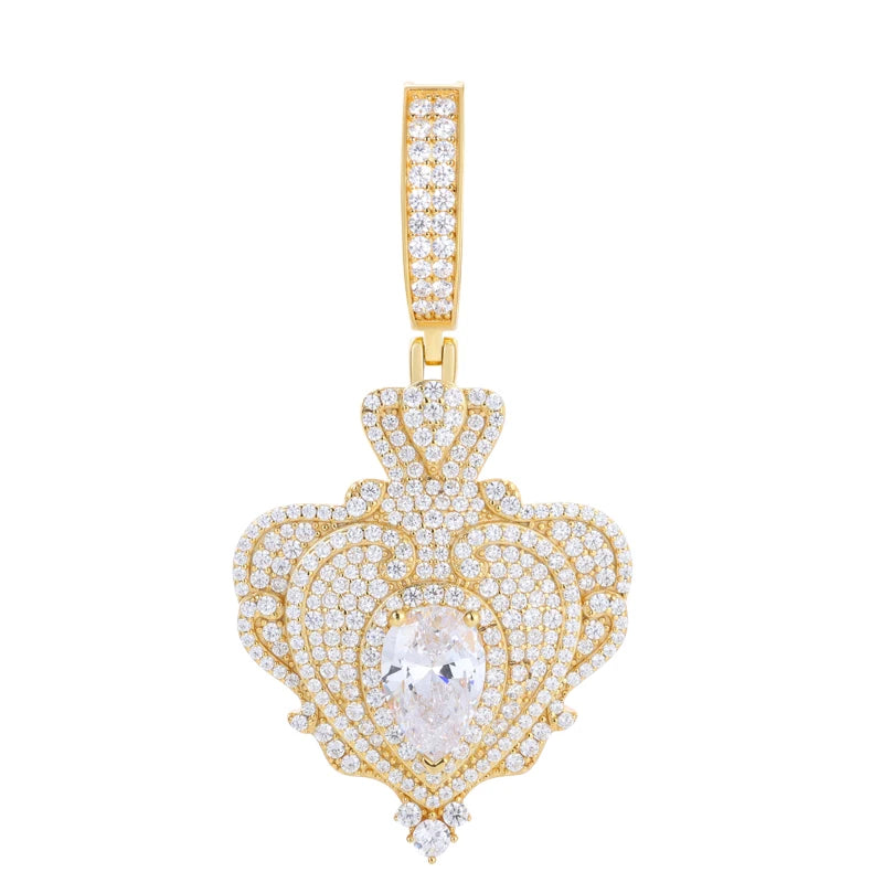 Pendentifs unisexes TUHE de haute qualité en moissanite D VVS sertis de pierres, style hip-hop