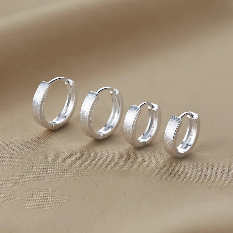 925 Sterling Silver Vintage Shinning Round Earrings For Women Trendy Earring Jewelry Prevent Allergy Party Accessories Gift