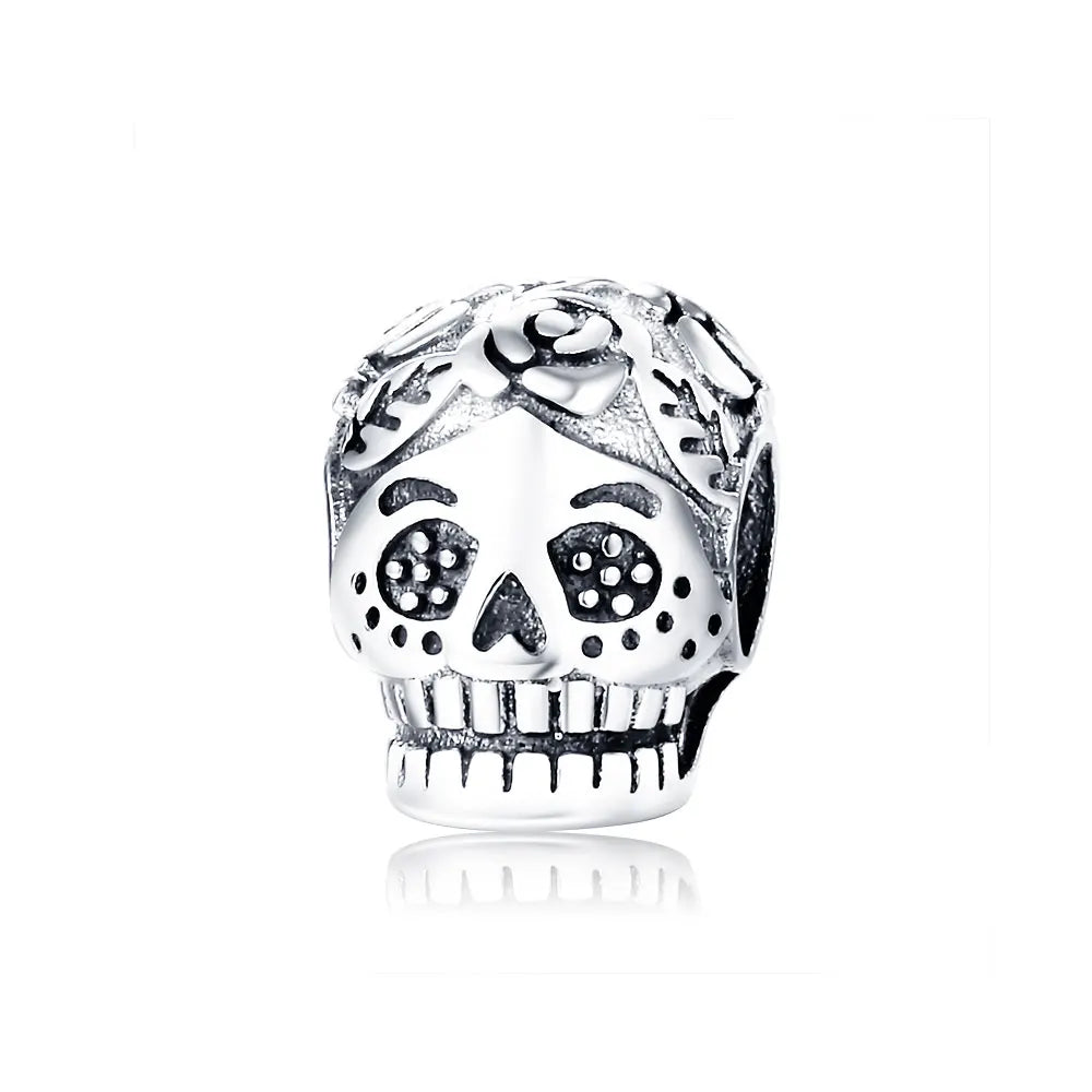 New 925 Sterling Silver Halloween Glow-in-the-dark Coffin Boo Skull Pumpkin Charm Bracelets Pendant Jewelry Halloween gifts
