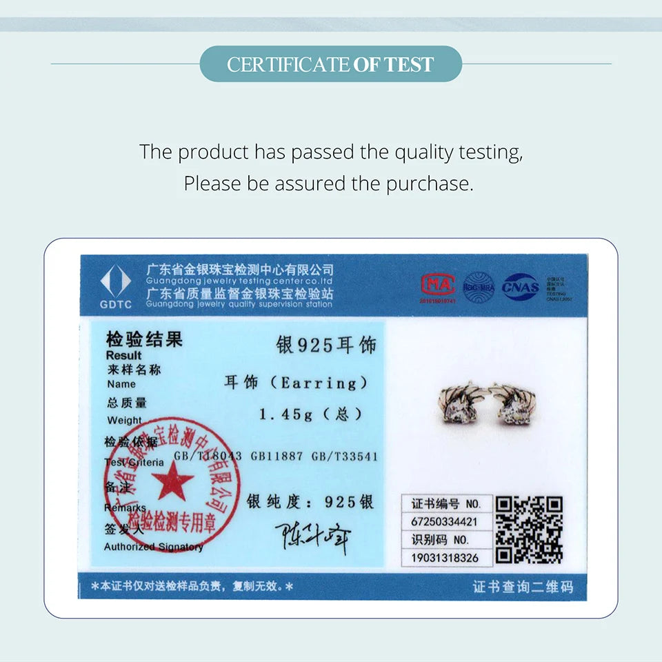 BAMOER 925 Sterling Silver Angel Wing Earrings, White Gold Plated Hypoallergenic Heart Earrings Y2K Jewelry Gift SCE1881