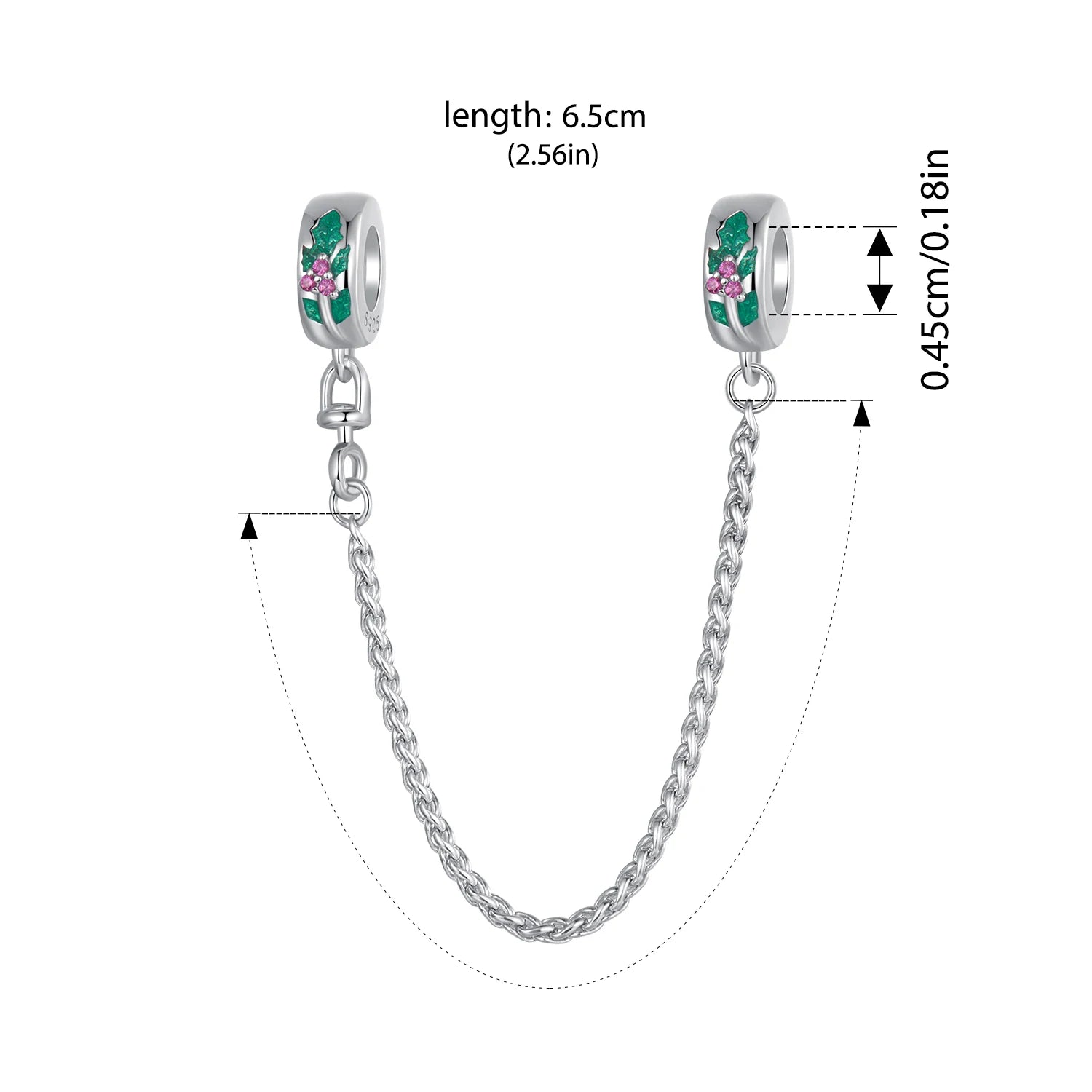 BISAER 925 Sterling Silver Christmas Series Charm Bead Crystal Ball Snowman Apple Safety Chain Fit Women DIY Bracelet Jewelry