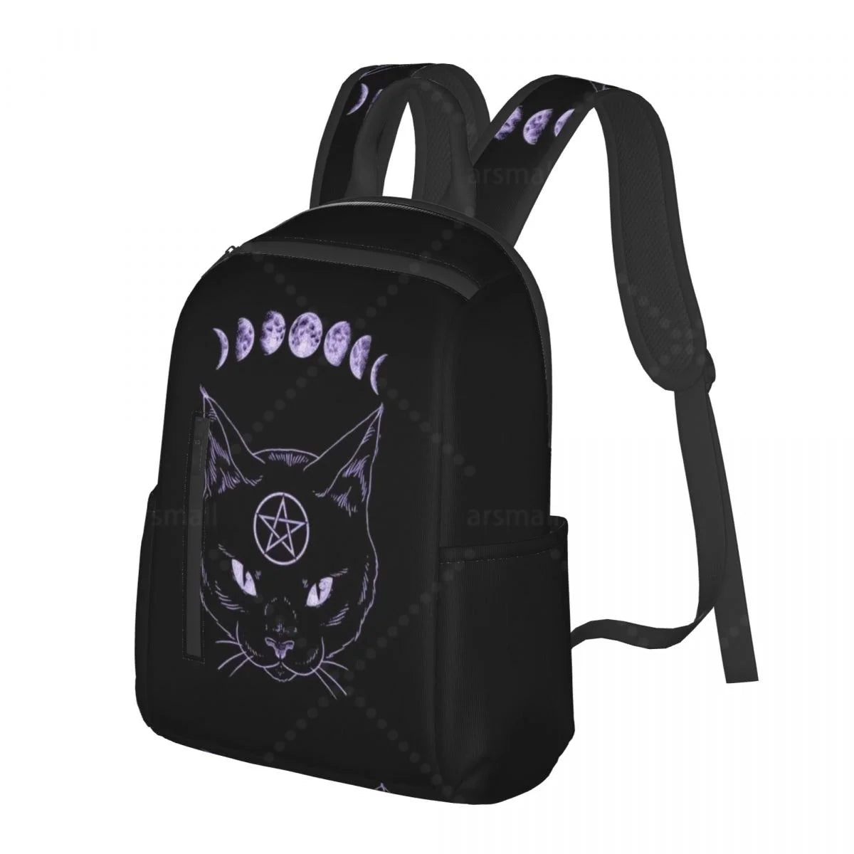 Black Hail Cat MoonTravel Backpack College Book Bag for Men Women Lightweight Casual Should Bags for Outdoor Sports Hiking