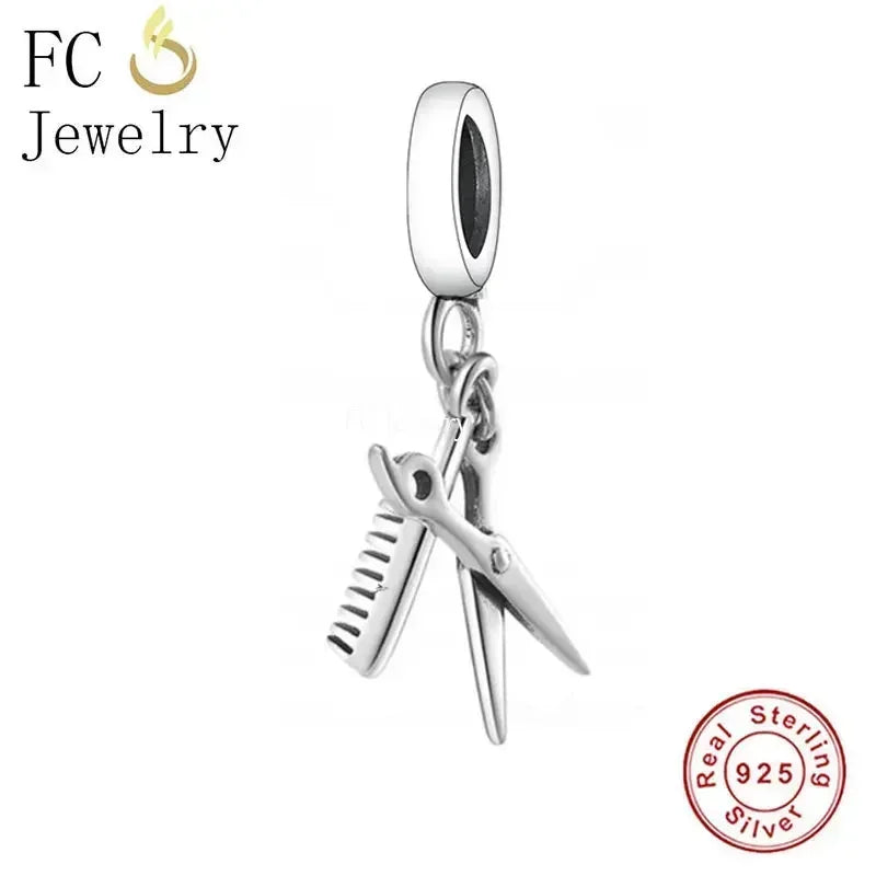 Fit Original Pan Charms Bracelet 925 Silver Profession Hobby Sport Cook Rock Muisc Makeup Game Fitness For Making Berloque - Madeinsea©