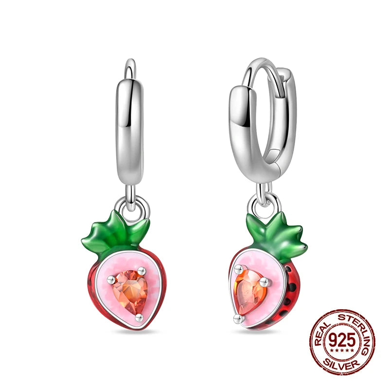 Christmas Series For Womens Earrings 925 Sterling Silver Christmas Bell Flower Apple Earrings Fine Party Wear Jewellery Gift