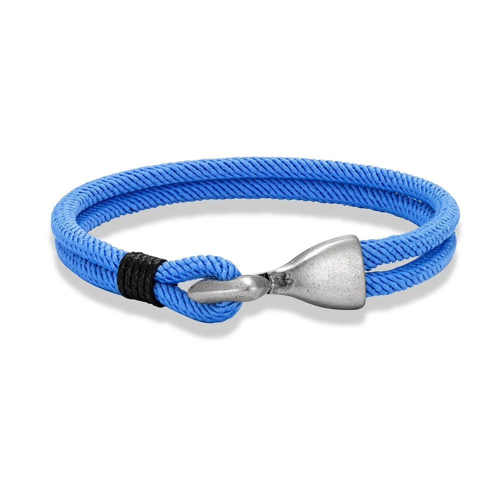 MKENDN Retro Men Anchor Hook Double Strand Rope Bracelet Wristband Fashion Nautical Rope Bracelets For Women Handmade Gifts