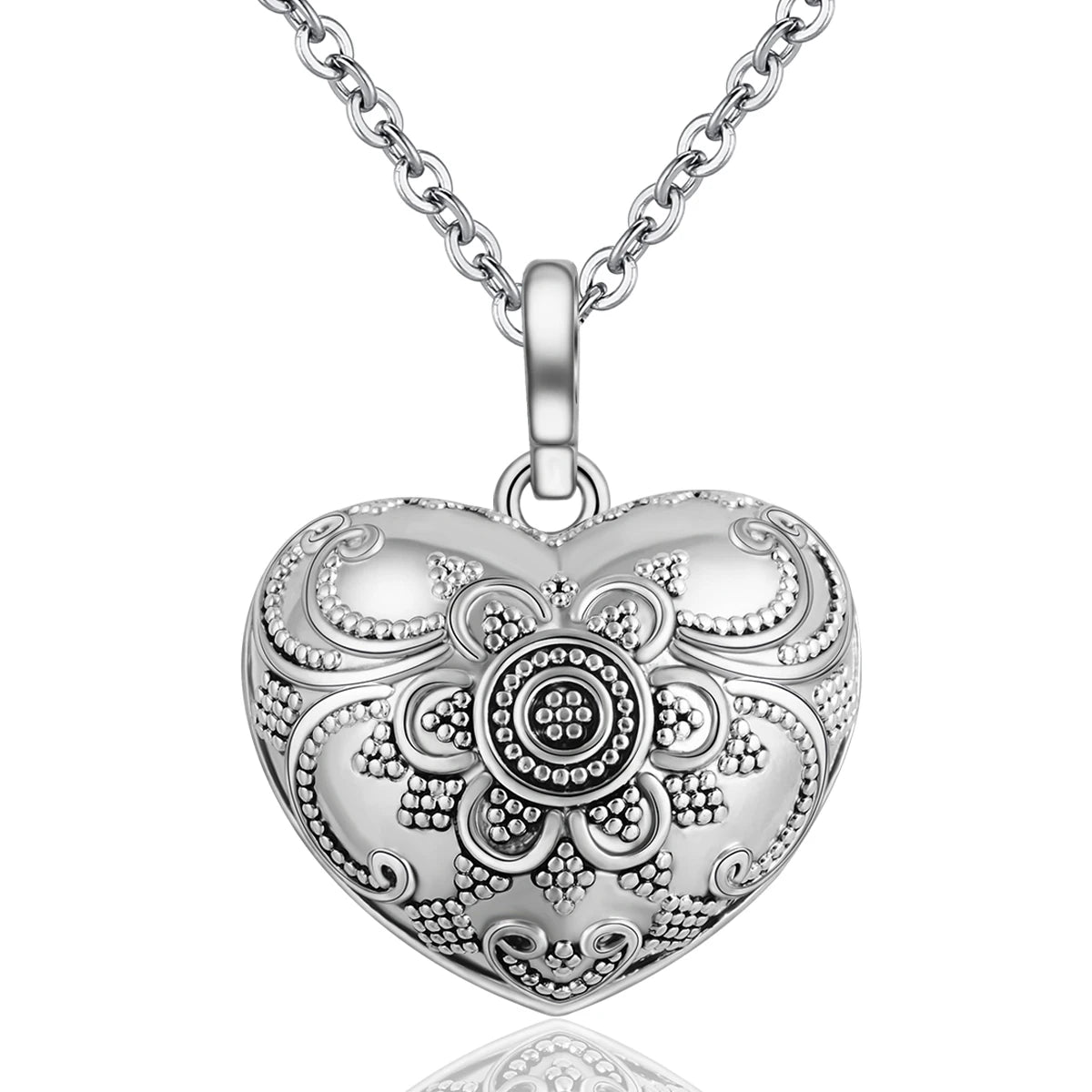 Eudora Collier Bola de Grossesse Necklace Ball Heart Flower Angel Caller Musical Bell Pendant Jewelry Gift for Pregnant Women
