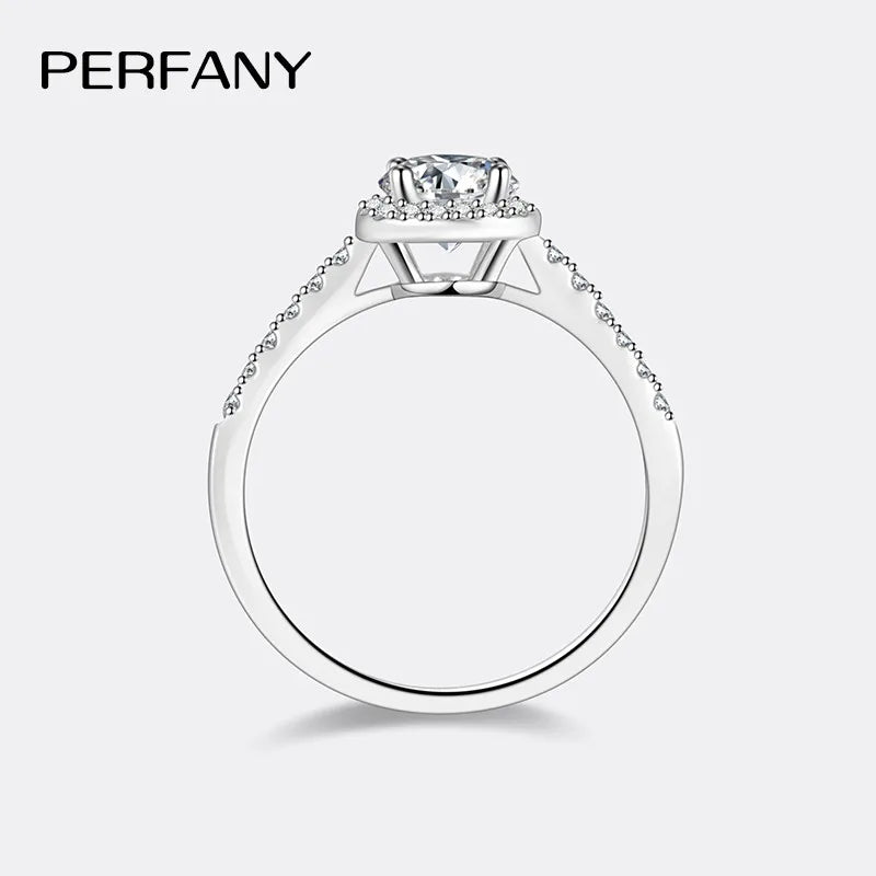PERFANY 1/2CT Oval Cut Moissanite Ring for Women S925 Pure Silver Shiny Laboratory Certified Diamond Wedding Luxury Jewelry - Madeinsea©