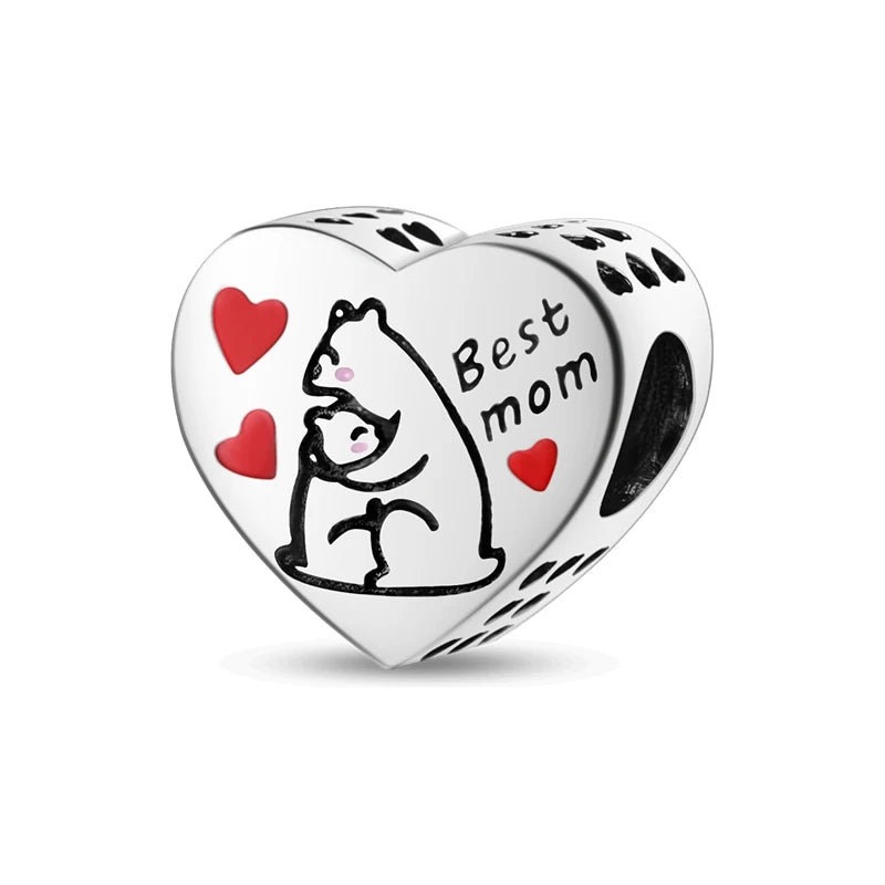 New 925 Sterling Silver Charm Love Heart Warm Family Series Beads Fit Original Charms Bracelets Pendant DIY Jewelry Gift - Madeinsea©