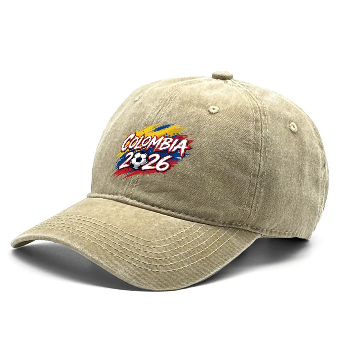 new Colombia Soccer Fan 2026 Football Support Washed Cotton Baseball Cap Adjustable Unisex Casual Sports Hat
