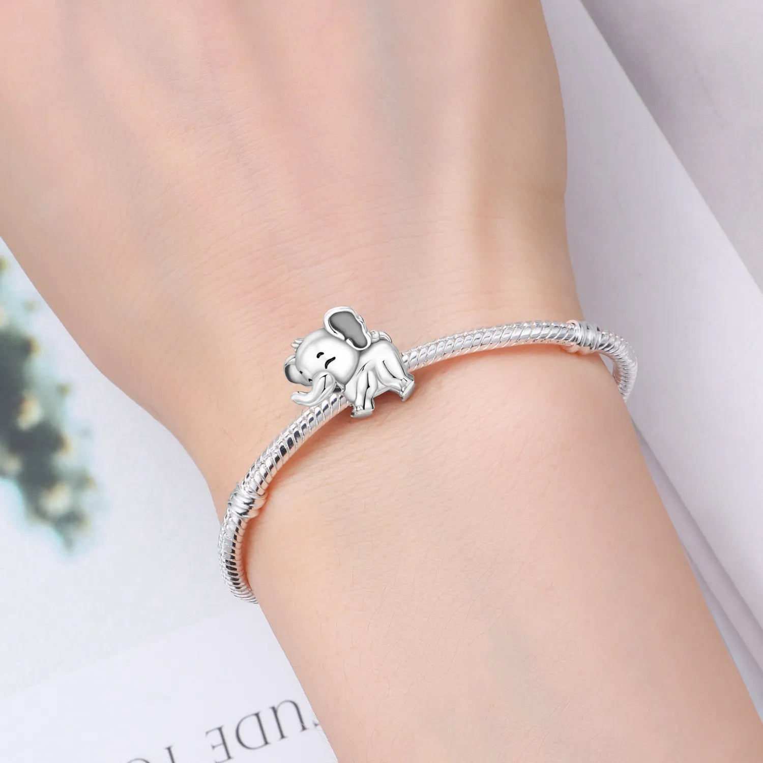 PANPOKI 925 Sterling Silver Joyful Elephant Animal Beads Original Pendants Bracelet Charm Jewelry Party DIY Trendy Gifts