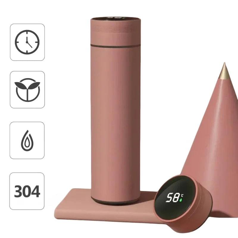 2025 Smart Display 304 Stainless Steel Thermos Cup Vacuum Water Cup for Men and Women Students High Value Office Cup