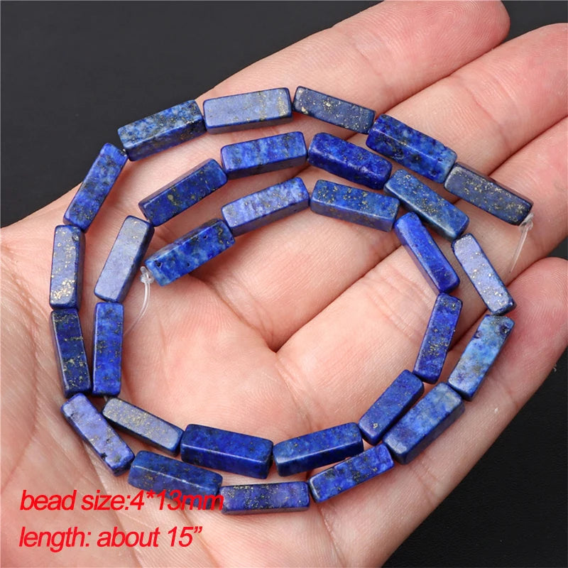 45 Styles Natural Lapis Lazuli Beads Blue Round Rondelle Faceted Loose Spacer Stone Bead For Jewelry Making Accessories Supplies