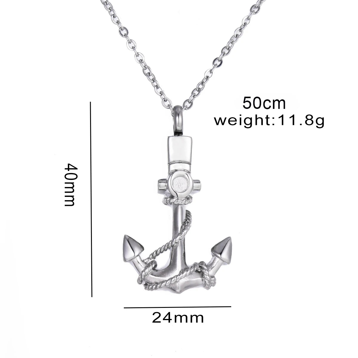 Bijoux de crémation pour cendres Collier d'urne d'ancre Hommes Femmes Thème océan Souvenir commémoratif Pendentif cendres pour frère Père