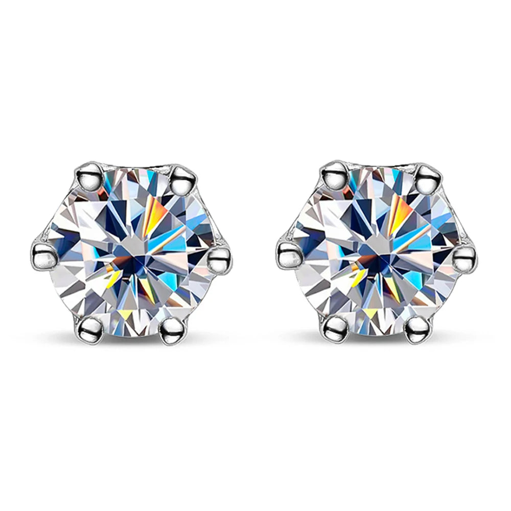 Serenity 0.5-2ct D VVS1 Moissanite Screw Earrings for Women Wedding Bridal 100% S925 Sterling Silver Earrings Anniversary Gift - Madeinsea©