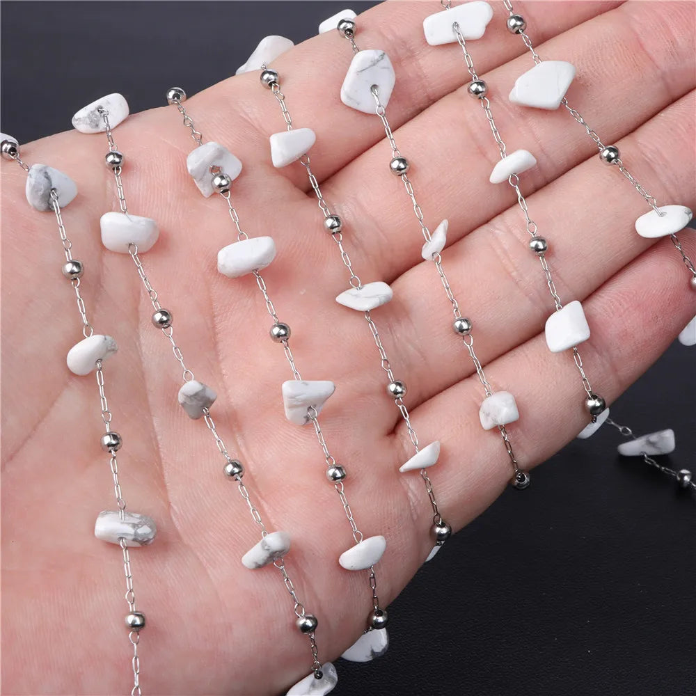 New Arrival Natural Howlite Stone Bead White Turquoises Loose Beads Jewelry Making Perles Gem Loose Beaded Diy Bracelet Necklace